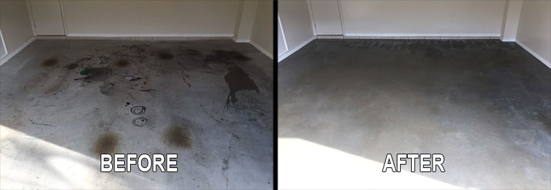 garage floor concrete before after